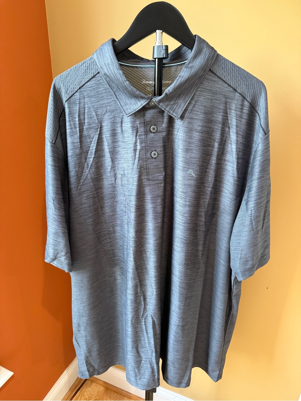 Tommy Bahama Men's Heathered Steel Blue Polo